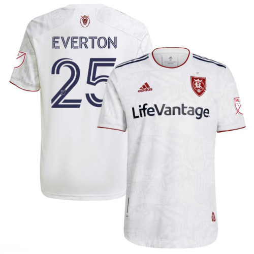 2021-22 Real Salt Lake Away White Authentic Jersey - #25 Luiz Everton